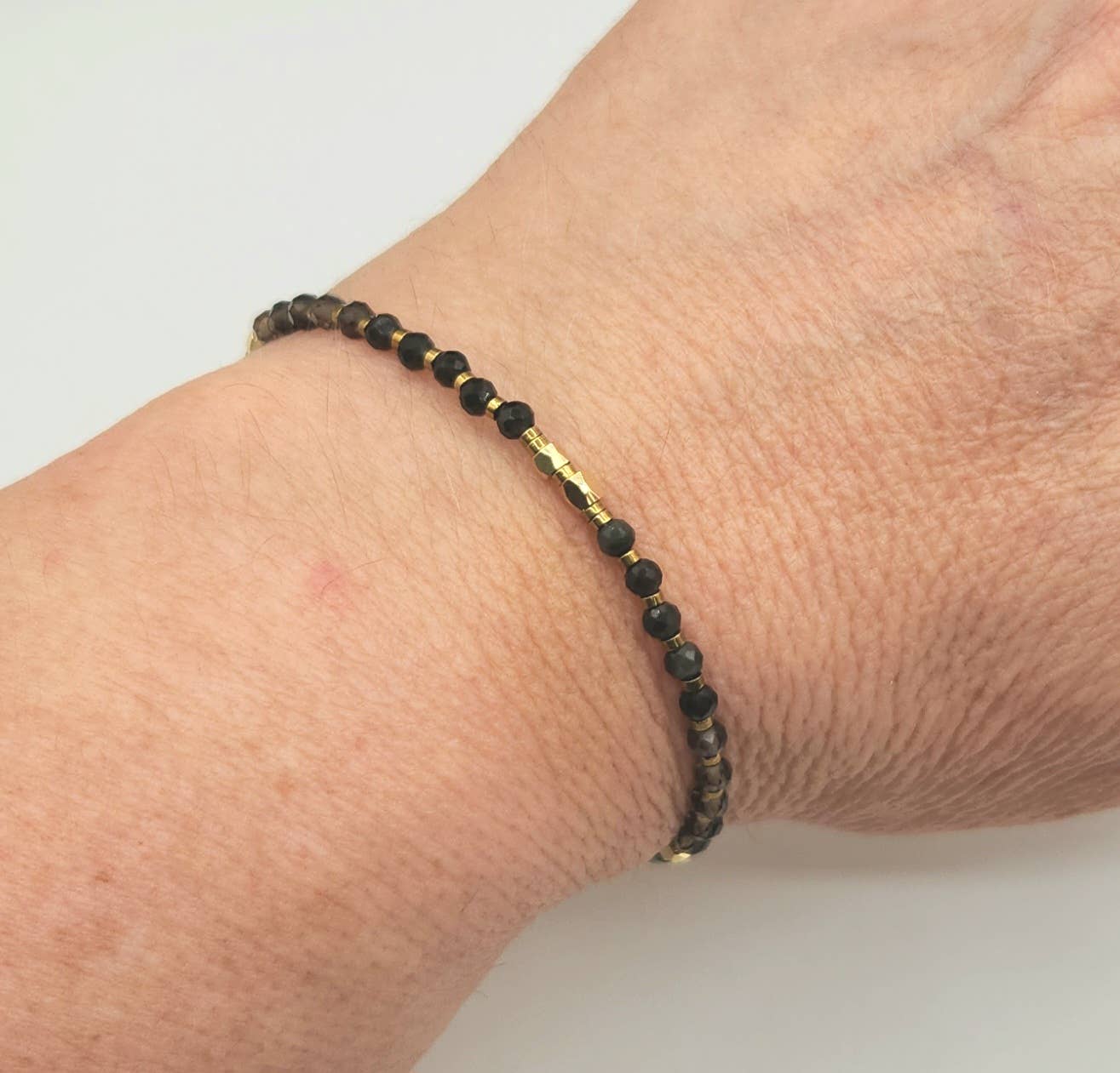 GROUNDING/BALANCE-Obsidian/Smoky Quartz/Hematite Bracelet