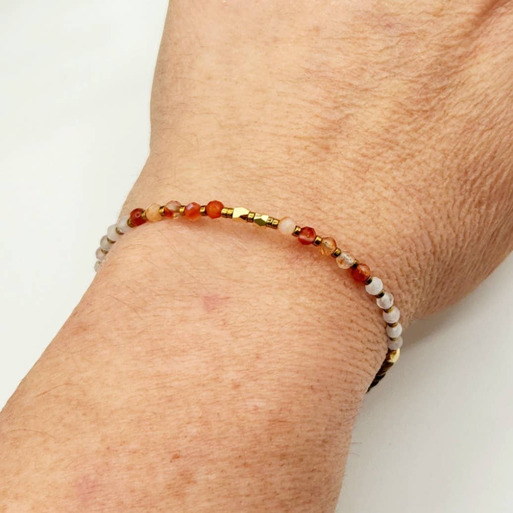 DEPRESSION SUPPORT-Carnelian/Rose Quartz/Tiger Eye Bracelet