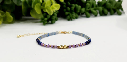 ANXIETY SUPPORT-Amethyst/Sodalite/Blue Aventurine -Bracelet