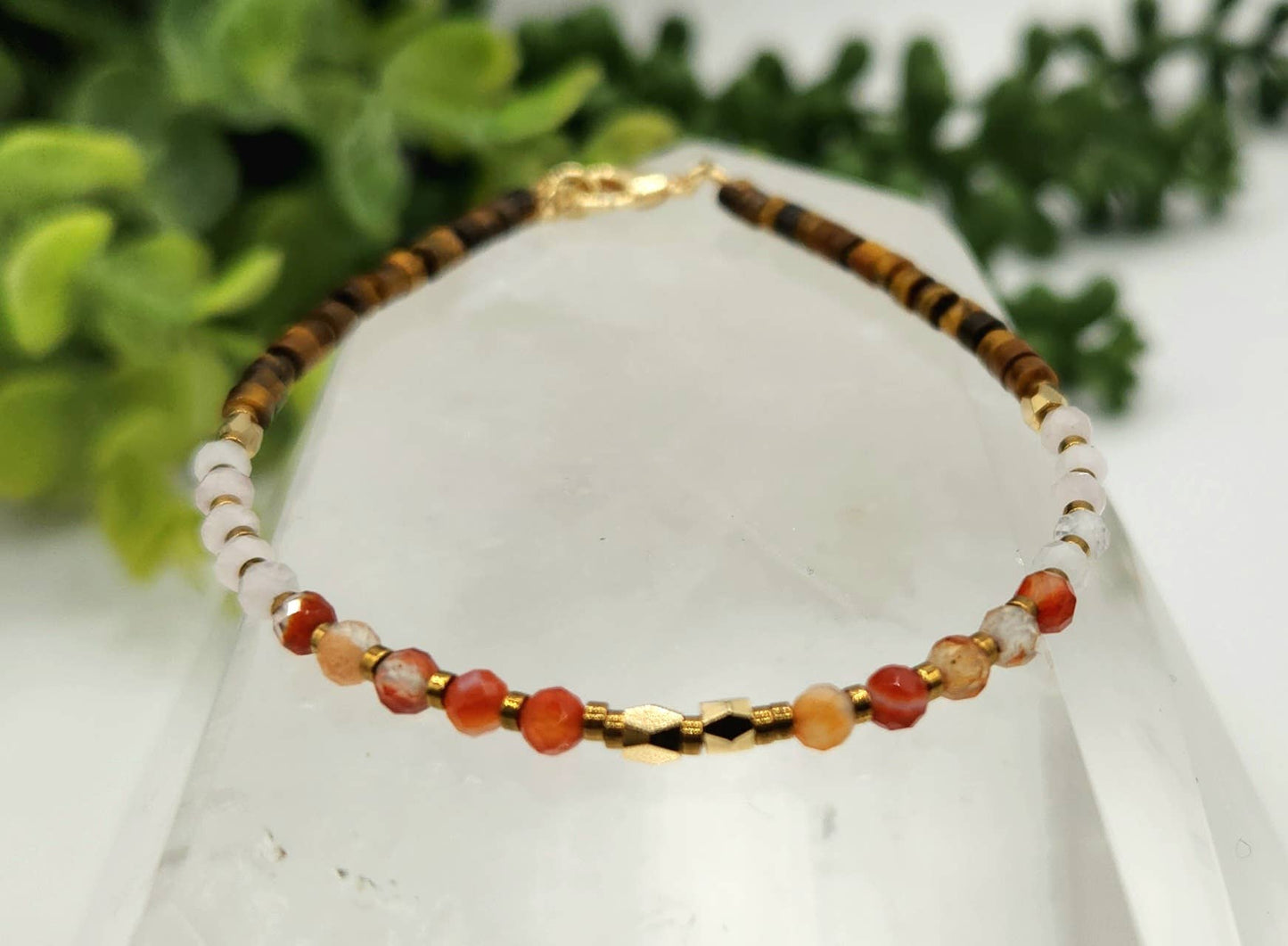 DEPRESSION SUPPORT-Carnelian/Rose Quartz/Tiger Eye Bracelet
