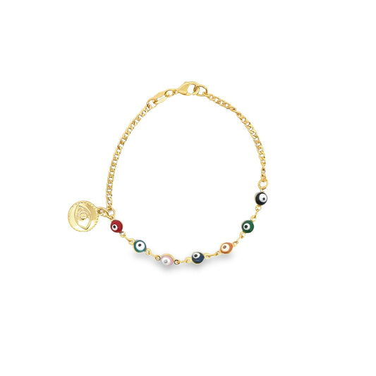Colorful Evil Eye Charm Bracelet (I219)-0