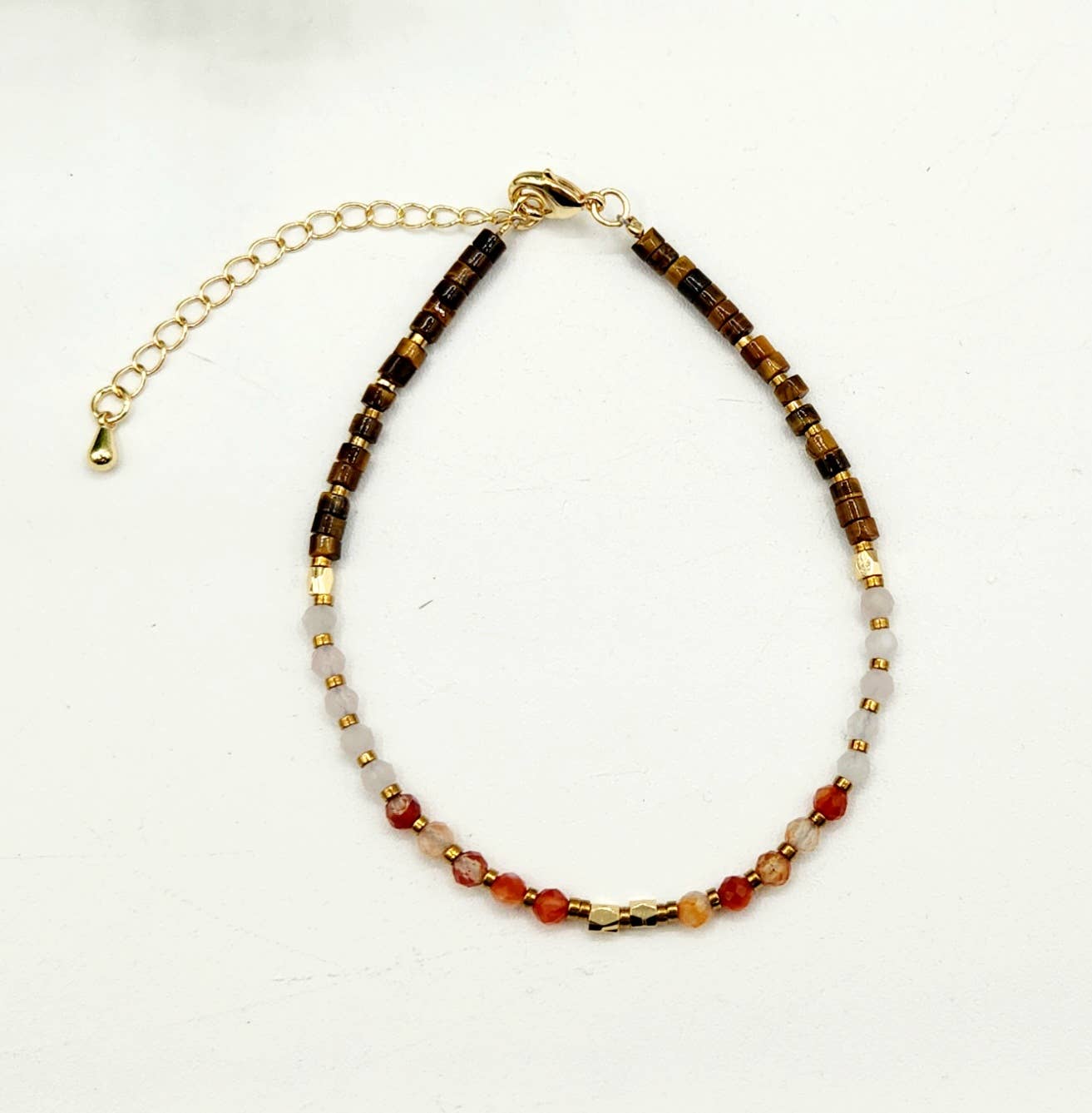 DEPRESSION SUPPORT-Carnelian/Rose Quartz/Tiger Eye Bracelet